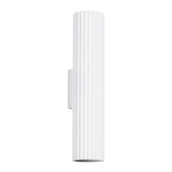 Podłużna lampa ścienna KARBON SL.1539 ryflowana tuba biała