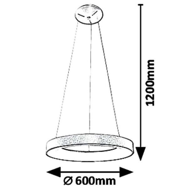 LAMPA wisząca CARMELLA 5054 Rabalux okrągła OPRAWA metalowa ZWIS LED 50W 4000K pierścień ring złota