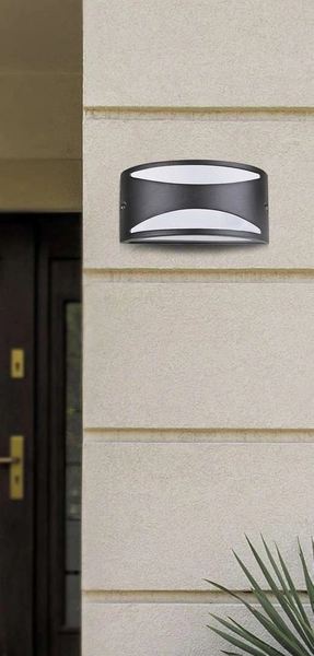Zewnętrzna LAMPA ścienna MANHATTAN 8359 Rabalux elewacyjna OPRAWA półokrągła outdoor IP54 czarna