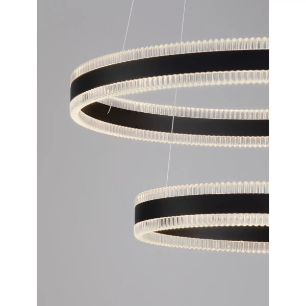Lampa wisząca ring DONTERIO LE45401 LED 68W 3000K metalowa czarna