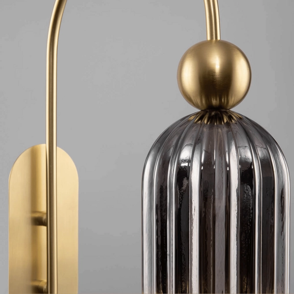 Kinkiet ścienny Antyk MOD302WL-01GR industrialny szary złoty