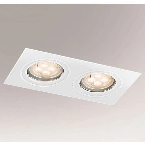 Wpuszczana LAMPA sufitowa OMURA 7309 Shilo podtynkowa OPRAWA prostokątna wpust biały