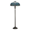 Salonowa lampa podłogowa Dragonfly 64069 Interiors Tiffany szkło witrażowa czarny kolorowy