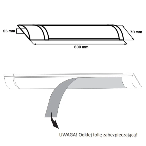 Liniowa oprawa do kuchni 325563 LED 18W 4000K podszafkowa biała