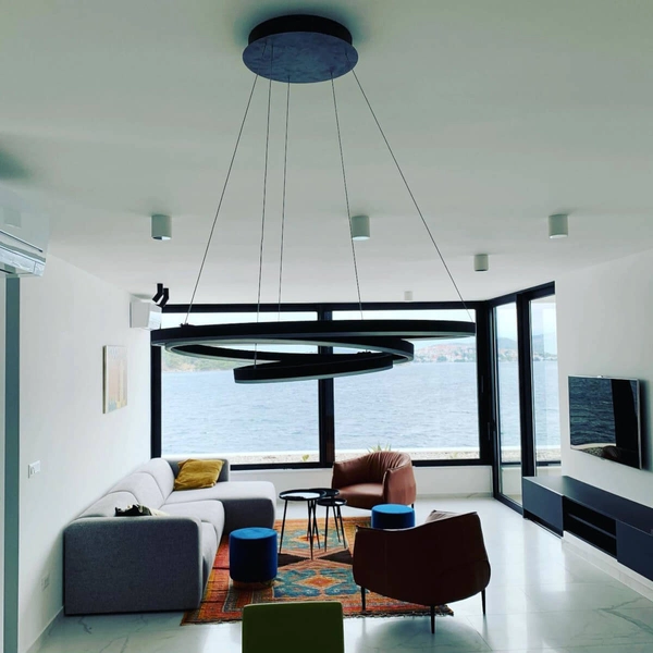 Wisząca lampa TRINITI 46402/99/30 Lucide LED 136W 3000K okrąg czarna