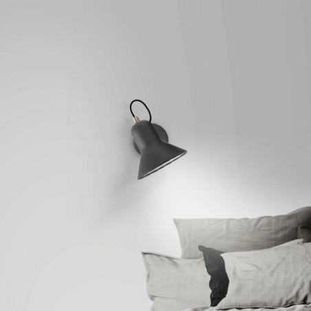 Industrialna LAMPA ścienna ASTAMA LP-1122/1W BK Light Prestige metalowa OPRAWA kinkiet regulowany czarny