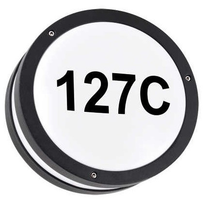 Elewacyjna LAMPA ścienna SOLINA LED C 03837 Ideus okrągła OPRAWA hermetyczna LED 7,5W 4000K numer domu nad drzwi IP54 czarny
