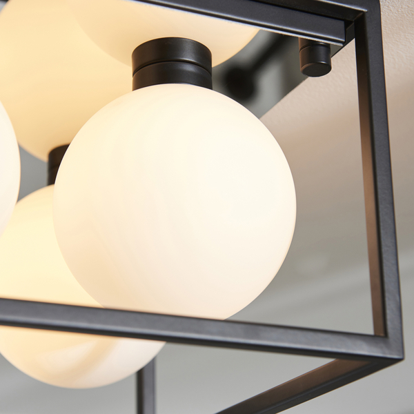 Nasufitowa lampa cube L&-195050 Light& kule szklane IP44 czarna