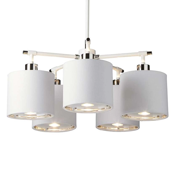 LAMPA sufitowa BALANCE BALANCE5-WPN Elstead plafon OPRAWA metalowa biała polerowany nikiel