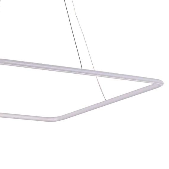 LAMPA wisząca MDECO SLIM/000014/4000/W kwadratowa OPRAWA metalowa LED 26W 4000K zwis ramka biała