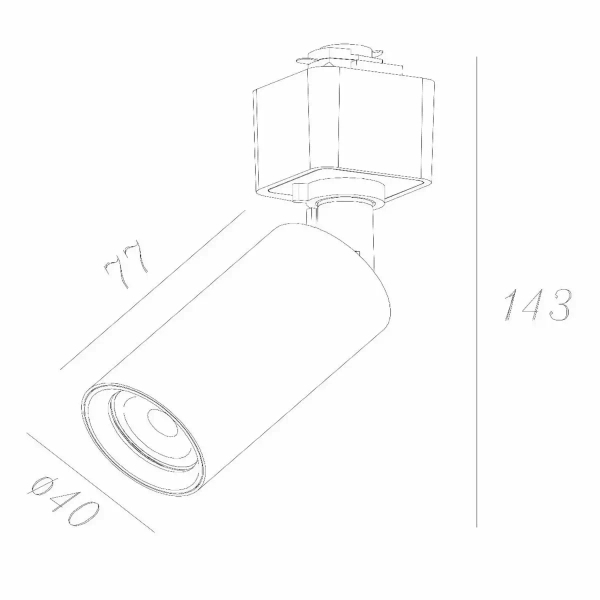Jednoobwodowa lampa sufitowa do systemu szynowego RITMO 09960/01/30 czarna