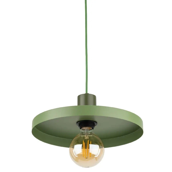 Wisząca lampa do jadalni Sila 10761 dysk zwis zielony