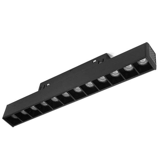 Lampa z diodami do szyn magnetycznych 3-fazowych 477 Domeno LED 12W 3000K czarna