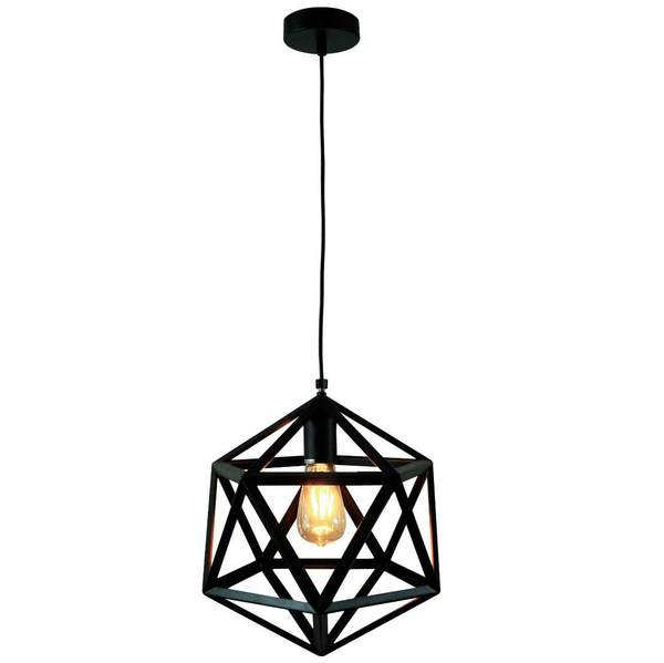 Retro LAMPA wisząca DENMARK 305534 IL MIO metalowa OPRAWA vintage zwis klatka czarna