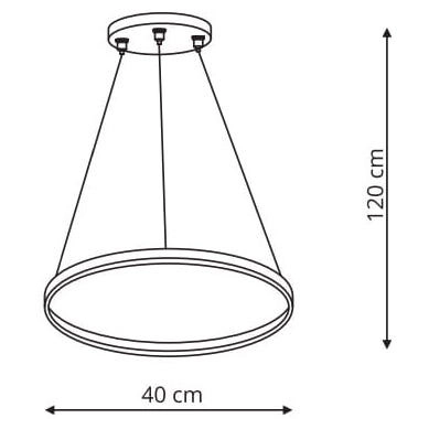 Lampa wisząca RING LP-909/1P 4S BK Light Prestige LED 24W 4000K okrągła oprawa metalowa zwis czarny