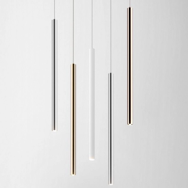 Minimalistyczna lampa zwis LOYA P0461-01A-K4K4 LED 5W 3000K tuba złoty