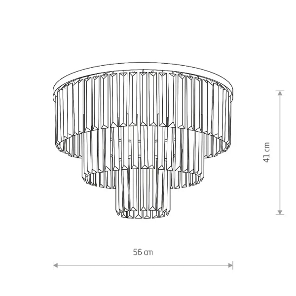Kryształowa lampa sufitowa CRISTAL 7627 do salonu czarna przezroczysta
