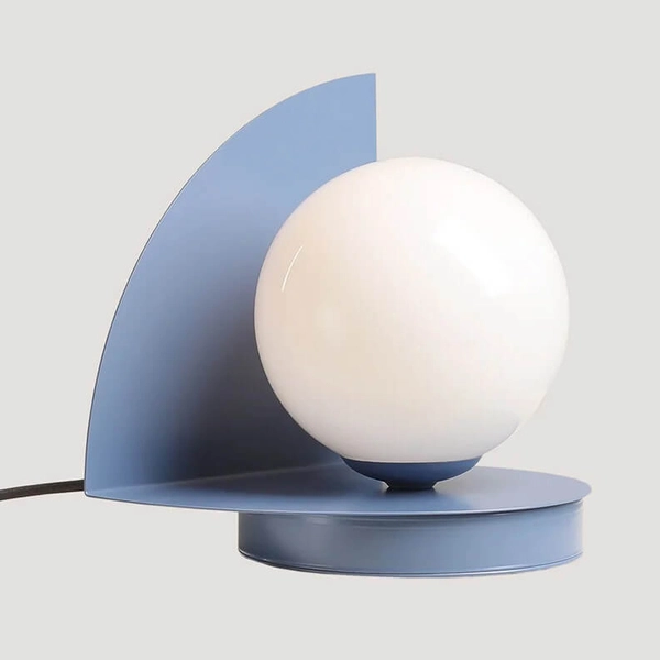 Stołowa salonowa Una 1125B16 kulista szkło metal niebieska