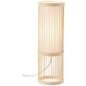 Stołowa lampa tuba Nori 92769/09 Brilliant bambusowa boho biała beż