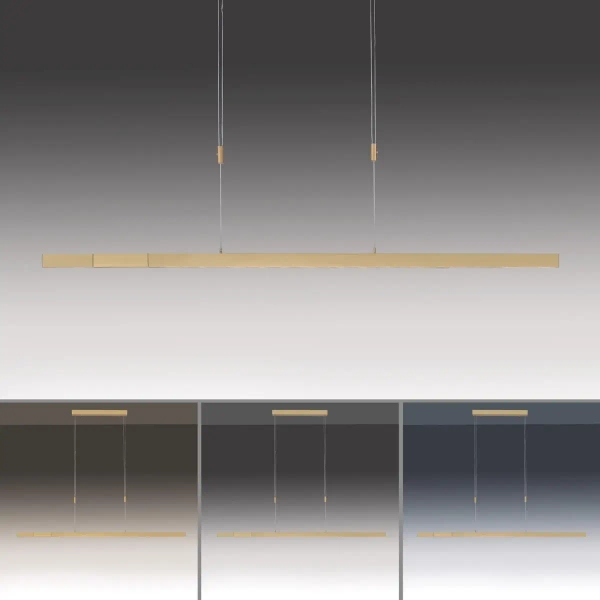 Wisząca lampa ADRIANA mosiądz LED 45W 2700-5000K do jadalni belka listwa podłużna 2568-60
