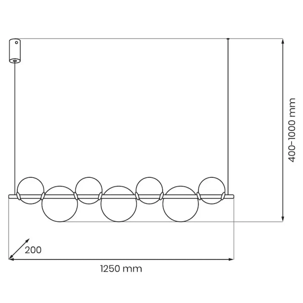 Molekułowa lampa wisząca Atola ML2244 LED 19W 4000K bubbles czarna