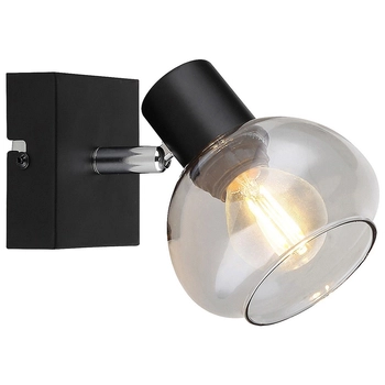 Loftowa lampa ścienna Sullivan 3295 szklany kinkiet do salonu czarny