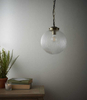 Kulista lampa wisząca Brydon 71123 Endon łańcuch szkło przezroczysty mosiądz