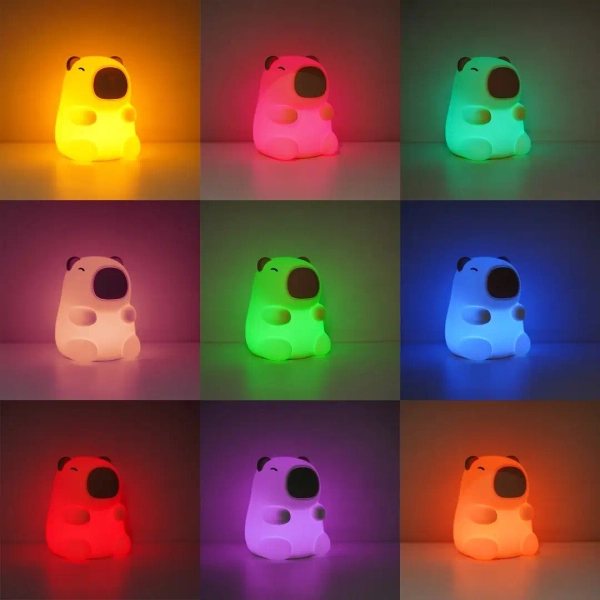 Akumulatorowa lampka nocna Kapibara ML2302 LED 0,45W 3000K RGB brązowy