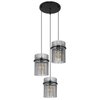 Lampa wisząca ze szkła GORLEY 15698-3HR loftowa czarna przydymiona