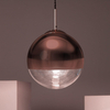 Szklana lampa wisząca Arteo ABR-LWA-E27 Abruzzo mosiądz przezroczysty