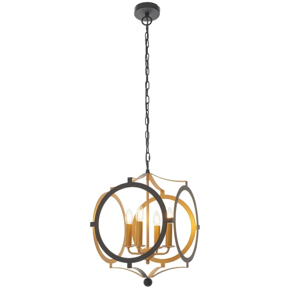 Wisząca lampa świecznikowa L&-191923 Light& klatka czarna złota