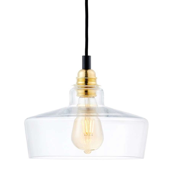 Skandynawska LAMPA wisząca LONGIS 10875305 Kaspa szklana OPRAWA loftowy ZWIS kaskada złota przezroczysta czarna