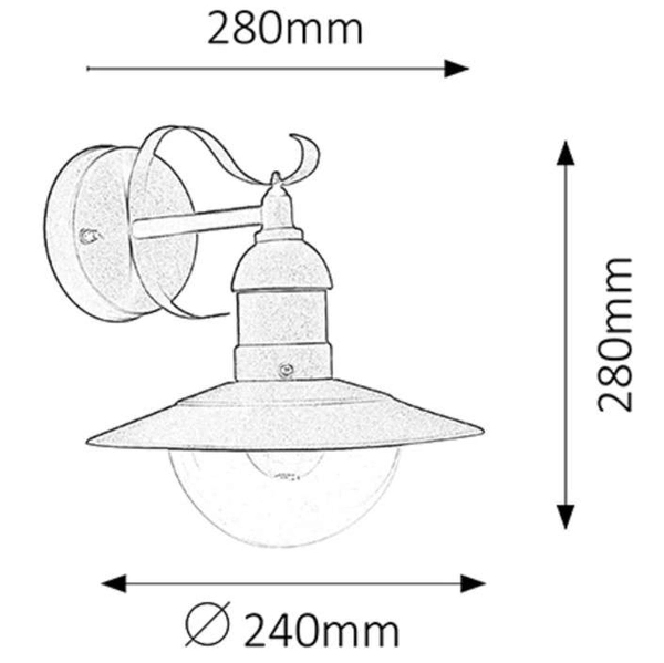 Zewnętrzna LAMPA ścienna OSLO 8680 Rabalux metalowa OPRAWA kopuła elewacyjna industrialna IP44 czarna przezroczysta