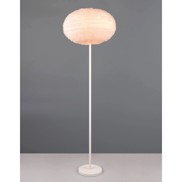 Podłogowa lampa do salonu Furry R41581001 plusz biały
