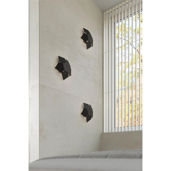 Czarny kinkiet sypialniany SL.0423 metalowa lampa kwiat