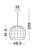 Kulista lampa wisząca REYNOSA LE42946 z rattanu beżowa czarna