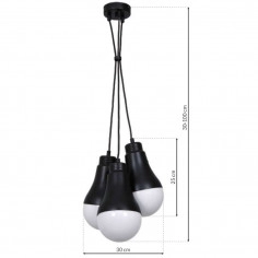 Loftowa LAMPA wisząca HELIOS MLP6470 Milagro industrialna OPRAWA metalowy ZWIS kaskada czarna biała