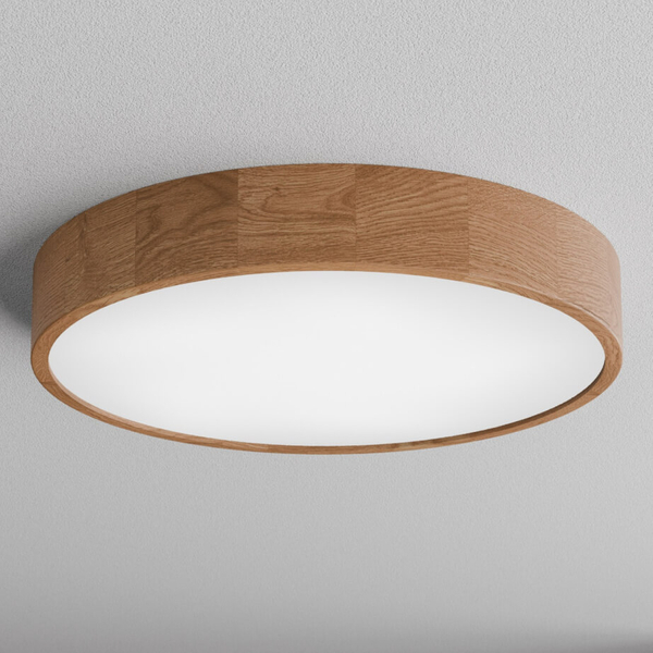 Sufitowa lampa Cleo 1307623600851 Temar okrągła drewniana dębowa