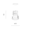 Wpustowa lampa sufitowa HOLLOW białe oczko LED 6W 3000K IP44 38058-M930-WW-00-13