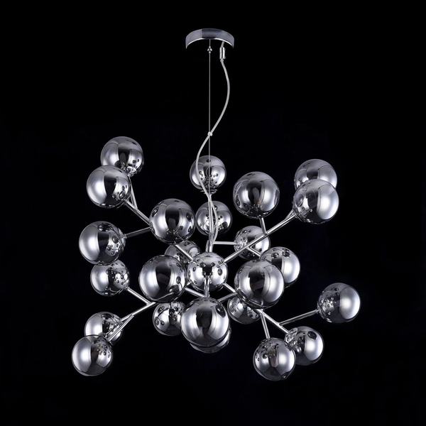 LAMPA wisząca DALLAS MOD545PL-24CH Maytoni modernistyczna OPRAWA molekuły ZWIS kule balls chrom przydymione