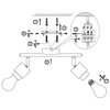 Regulowana LAMPA sufitowa JORNA 54031-2 Globo metalowa OPRAWA regulowane reflektorki czarne drewno