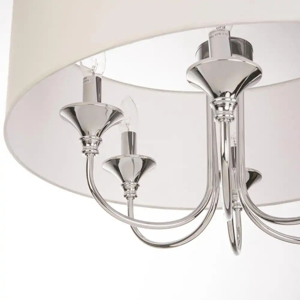 Abażurowa LAMPA wisząca ABU DHABI P06512WH Cosmolight klasyczny zwis do salonu biały
