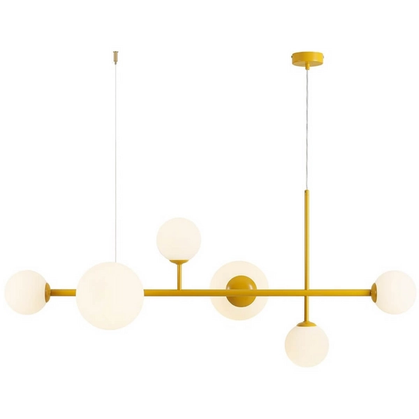 Wisząca lampa Dione 1092K14 stylowa kule molekuły żółta