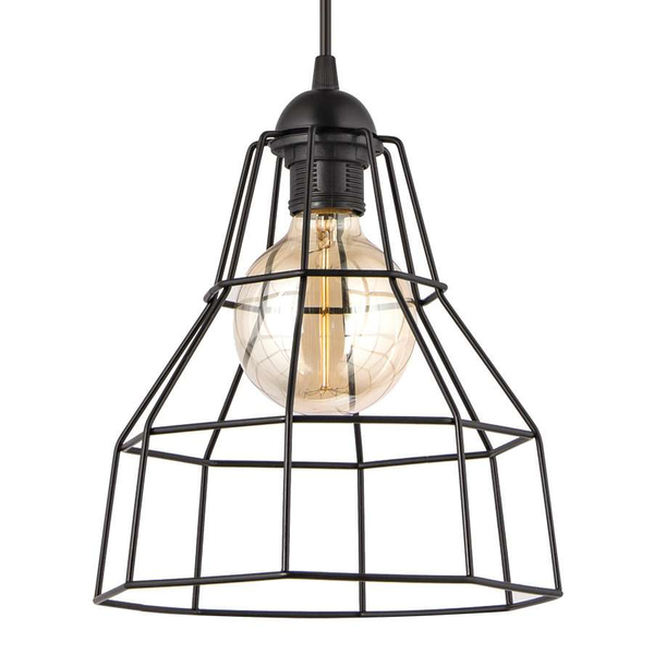Wisząca lampa druciana VEN W-CORF/A BK loft czarny