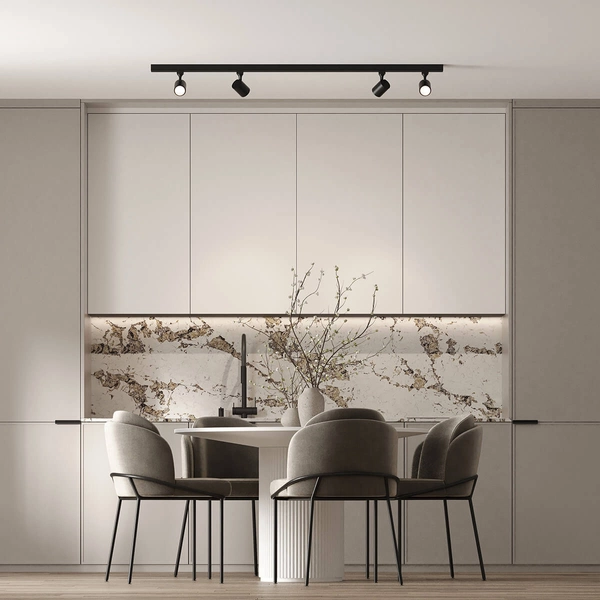 System szynowy SNOW LP-737 BK SET Light Prestige metalowa OPRAWA zestaw listwa z reflektorkami czarne