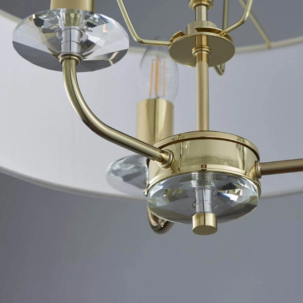 Wisząca lampa Nixon 70560 Endon z abażurem mosiądz ecru