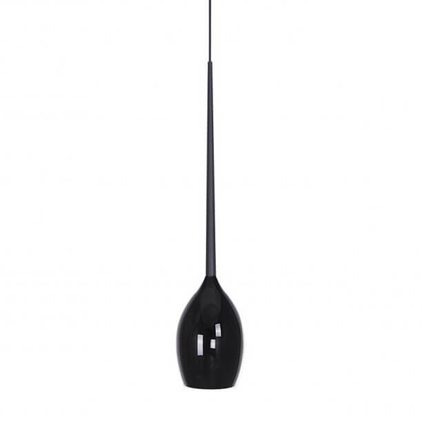 Wisząca lampa nowoczesna Izza łezka do holu czarny połysk