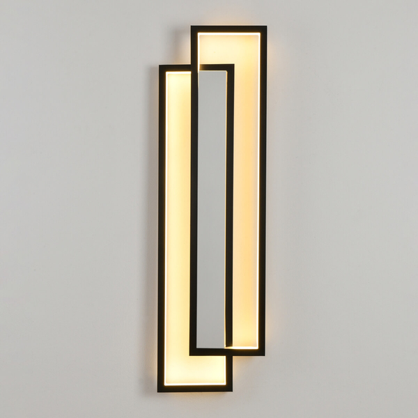 Naścienna lampa SYMMETRY ST-MD1027S LED 19W 3000K ramki do salonu czarna