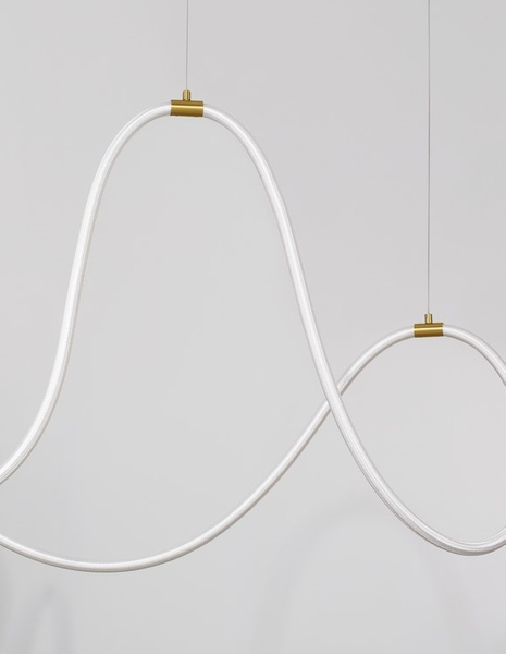 Złota lampa wisząca Dean zwis ledowy 57W 3000K nad stół spirala