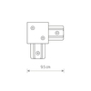 Kątowy L-ŁĄCZNIK PROFILE RECESSED L-CONNECTOR 8971 Nowodvorski do 1-fazowej szyny podtynkowej 230V czarny